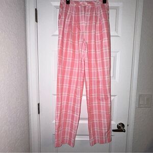 New, Vintage Elaine Benedict Plaid Print Searsucker Pants
